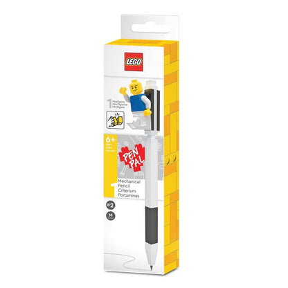 Mechanical gel pen with LEGO minifigure, black barrel, boxed
