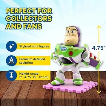 Astronaut-themed mini figure blind box figurine on purple platform base