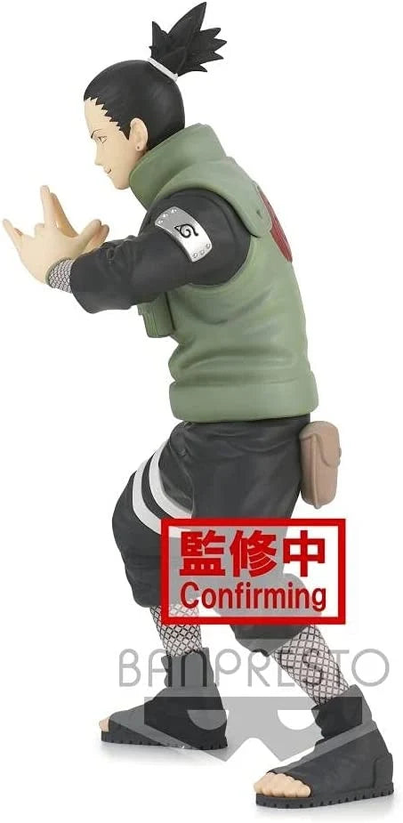 Shikamaru Nara collectible figure in green vest, side pose with extended hand.