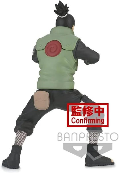 Shikamaru Nara collectible figure showing back, green jacket with red emblem.