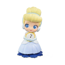Cinderella Q Posket figure by Banpresto, pale blue dress, blonde hair, holding clock