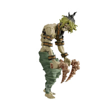 Banpresto anime action figure of Gyutaro in green spiky hair, beige outfit, crouching pose