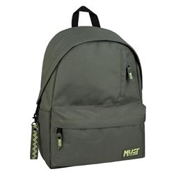 Backpack Must Team Monochrome Classic Olive with Green Light 1 Main Compartment