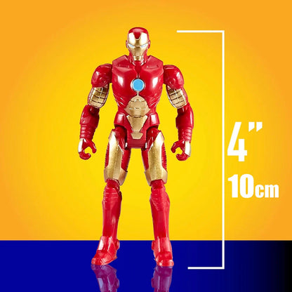 Iron Man action figure in red and gold armor with blue chest arc reactor