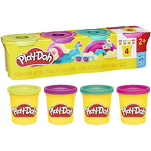 Play-Doh vibrant 4-pack modeling compound, four colorful tubs in retail box