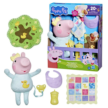 Peppa Pig Evie Kuscheltier-Set mit Spieldecken, Schnuller, Fläschchen und Lätzchen