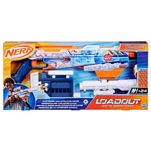 Loadout Arctic Zerostriker blaster in retail box, blue-white with orange details