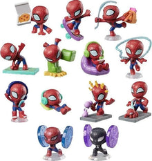 Assorted Spider-Man collectible expression mini figures on character stands