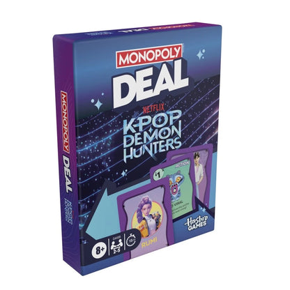 Monopoly Deal Kpop Demon Hunters card game box with Netflix theme
