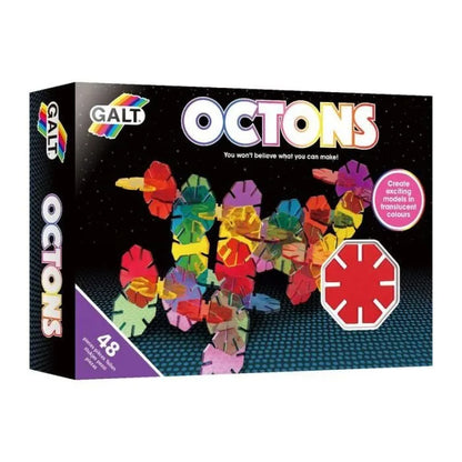 Octons building kit box with multicolor building pieces and 48 count