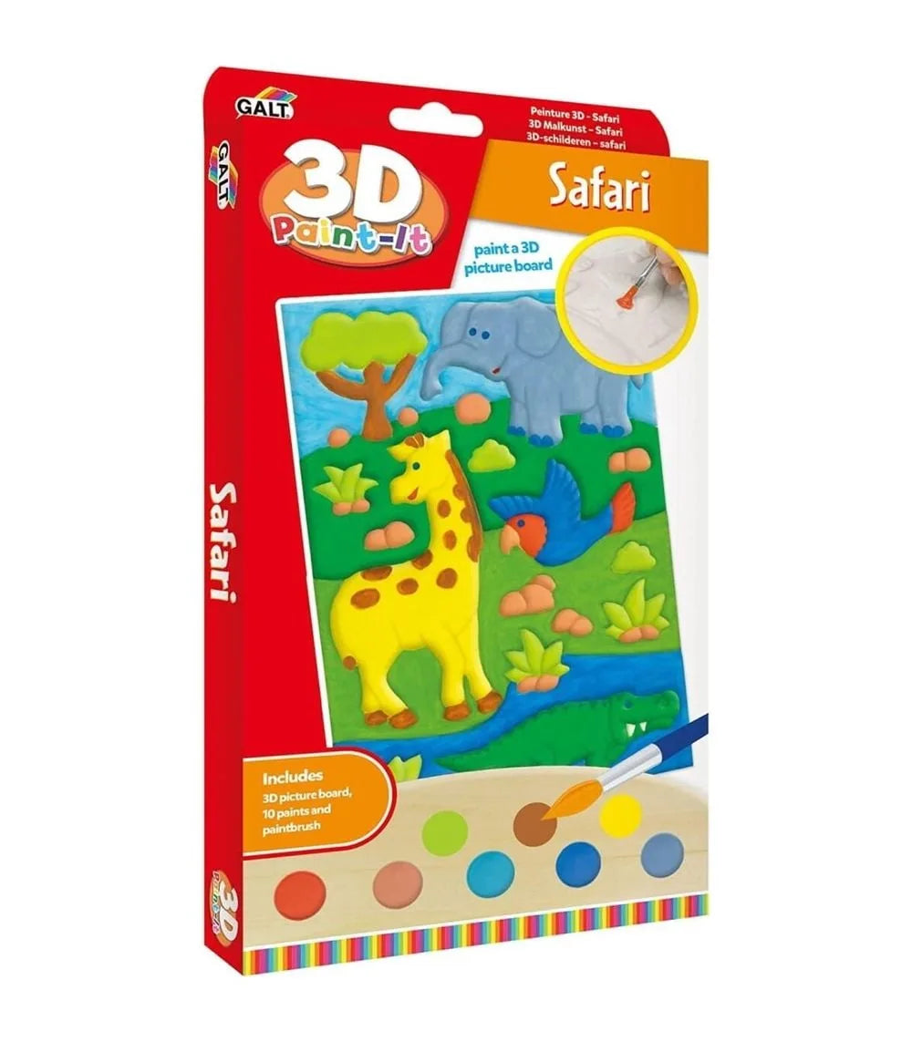 3D Paint-it Safari kit box with 3D picture board and paint colors