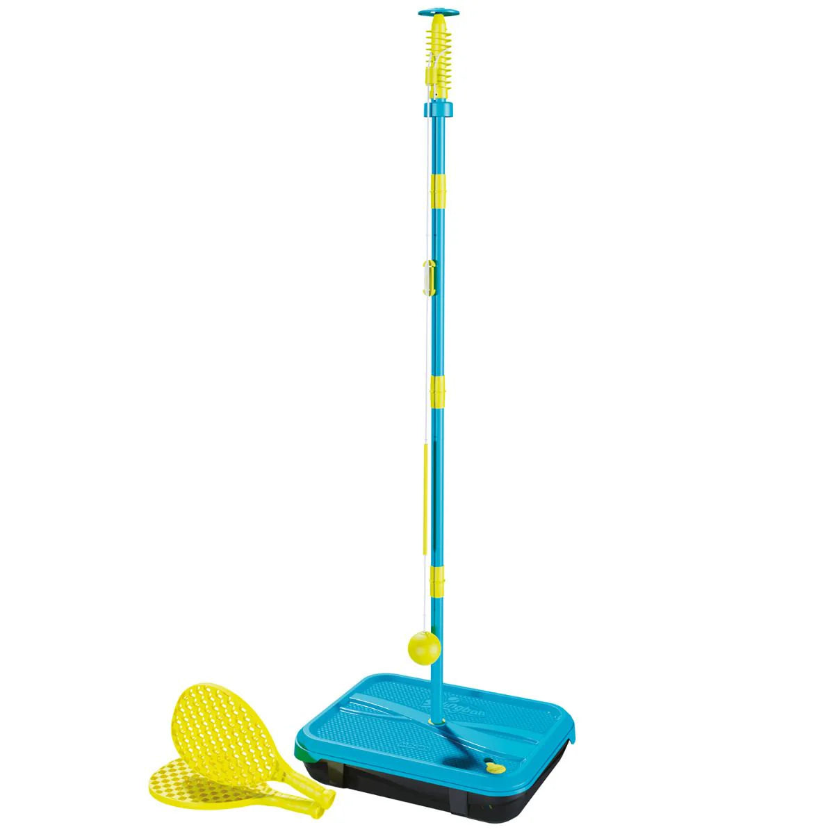 All-surface set: blue base with yellow-green pole, two paddles and yellow balls