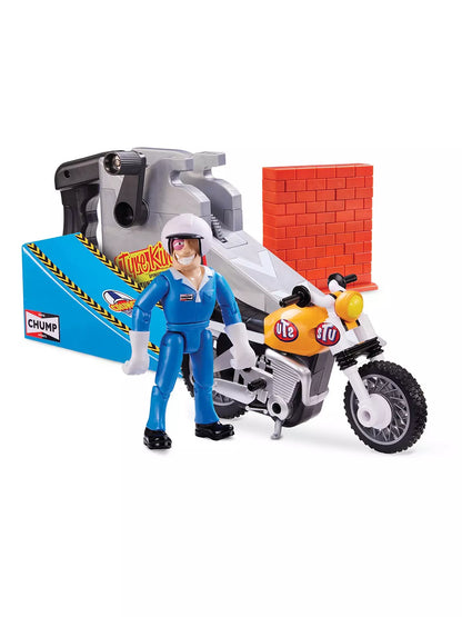 Stuntman Stu Nitro Boost Stunt Bike with blue-clad rider and yellow horn