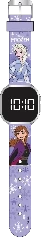 Frozen digital watch strap detail with character scenes and black digital display