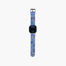 Kuromi digital watch with blue star-pattern strap and digital face