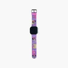 Pink strap Minnie Mouse digital watch with black screen and character print