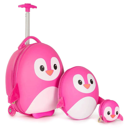 boppi Tiny Trekker Keychain Pouch - Penguin, Pink