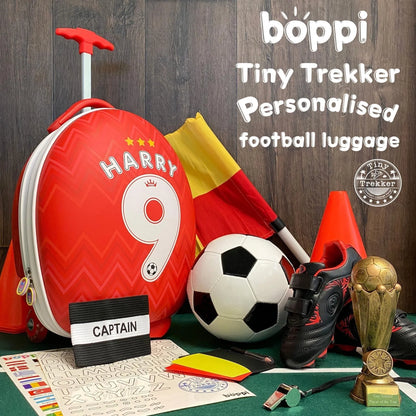 boppi Tiny Trekker Children's Luggage Case - Football, Red