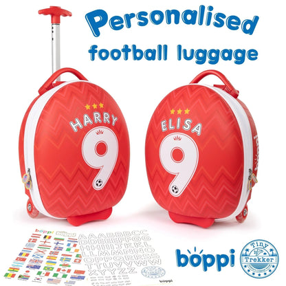 boppi Tiny Trekker Children's Luggage Case - Football, Red