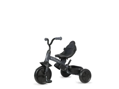 Black 3-wheel tricycle stroller with canopy and front handlebars