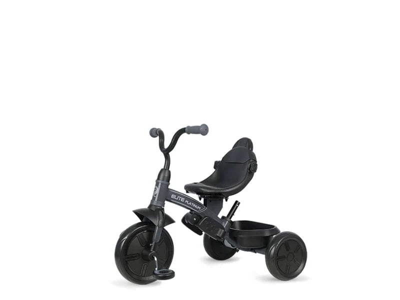 Platinum gray tricycle with canopy, adjustable handlebar and footrest