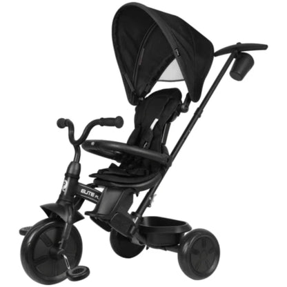 Black Elite Platinum tricycle stroller with seat and canopy