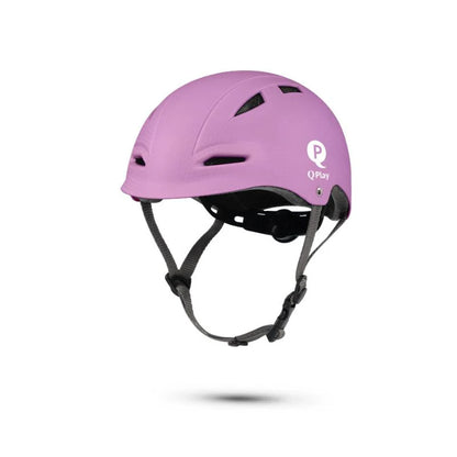 Helmet Sema Evo Medium in violet/purple with vented shell and chin strap