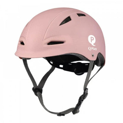 Helmet Sema Evo Medium in coral pink with vented shell and chin strap