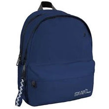 Navy backpack with front pocket and adjustable shoulder straps