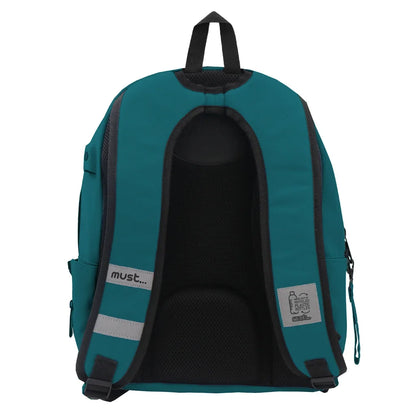 MUST Backpack Monochrome - 4 Compartments - 32x19x42cm - Green