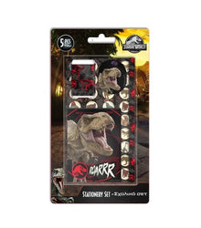 MUST Jurassic World stationery set, 5-piece dinosaur themed blister pack