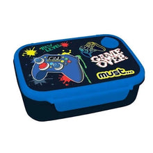 Blue lunch box with gaming graphic and GAME OVER text, 800ml.