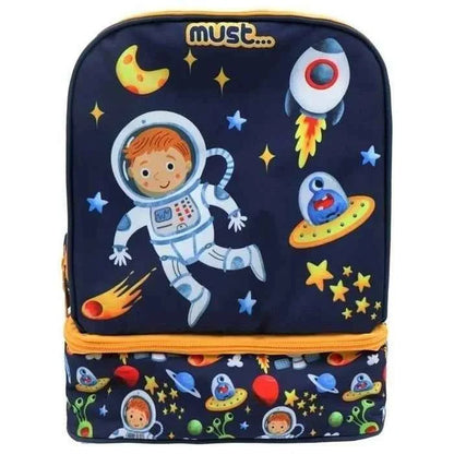 MUST isothermal lunch bag, navy with astronaut, rocket, and planet graphics