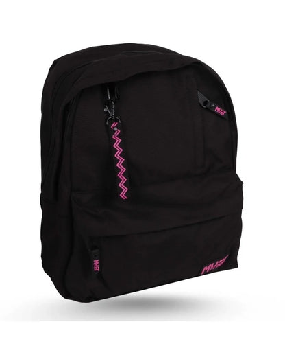 Must Team Monochrome 17" Backpack 2 Compartments Black W/ Pink