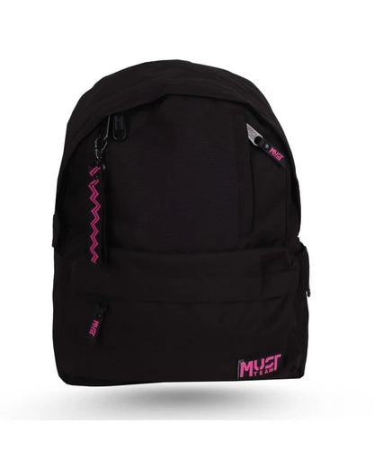 Must Team Monochrome 17" Backpack 2 Compartments Black W/ Pink