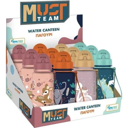 Toddler Water Bottle  Must Team 400ml with Straw, 4 Designs
