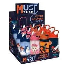 Kids aluminium water bottle set with straw, 500 ml; boxed with 4 colorful designs.