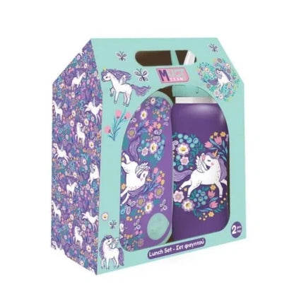 MUST Stainless Steel Canteen 500ml With Case & Straw - Unicorn