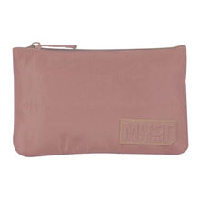 Zippered pencil pouch with embossed MUST TEAM logo, rose pink