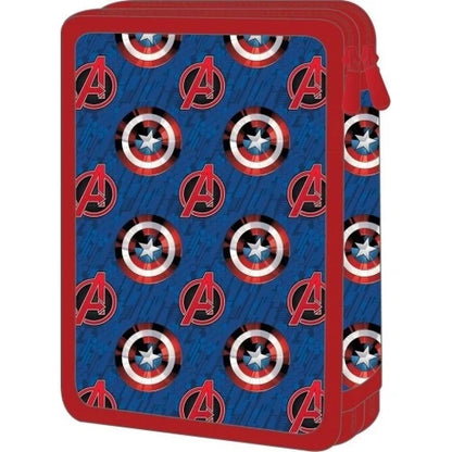 Double Decker Filled Pencil Case Avengers Captain America Must Team 2 Compartments