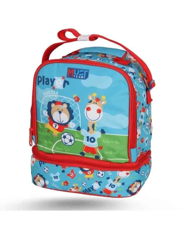 Must Team 12.5" Backpack 2 Cases Soccer Player Animals