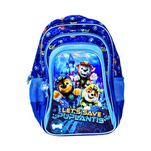 Paw Patrol 16-inch 3-compartment backpack, blue with cartoon pups on front panel