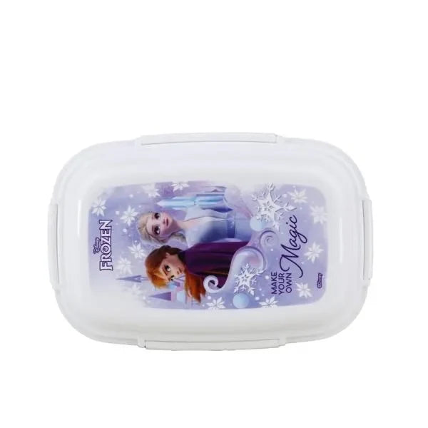 Sunce frozen lunch box with 4 trays, clear lid and purple character graphic