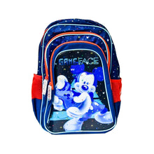 Sunce Mickey 16-inch backpack, blue with Mickey character front and red mesh pockets