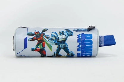 Paw Patrol pencil case, light gray with blue trim and team character print