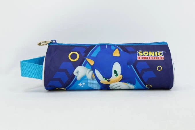 Sunce Sonic blue pencil case with zip top and Sonic character print
