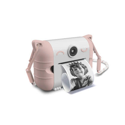 Rose thermal print camera with wrist strap and front photo print slot