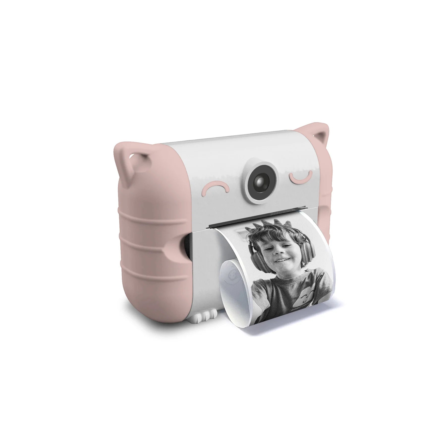 Rose thermal print camera with selfie lens and flip front print window