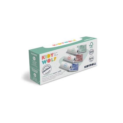 Colored paper refill rolls for Kidyprint camera, boxed pack with play icons
