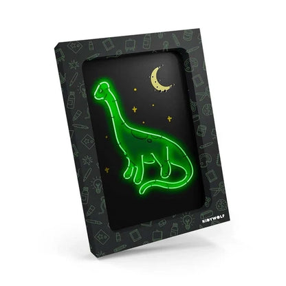 Kidywolf light-up wall art craft kit box with glowing green cat LED design